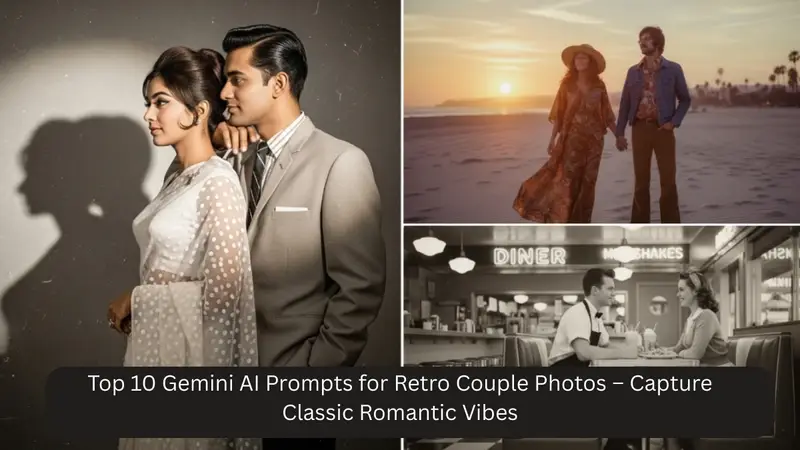 A romantic 1950s Hollywood couple standing