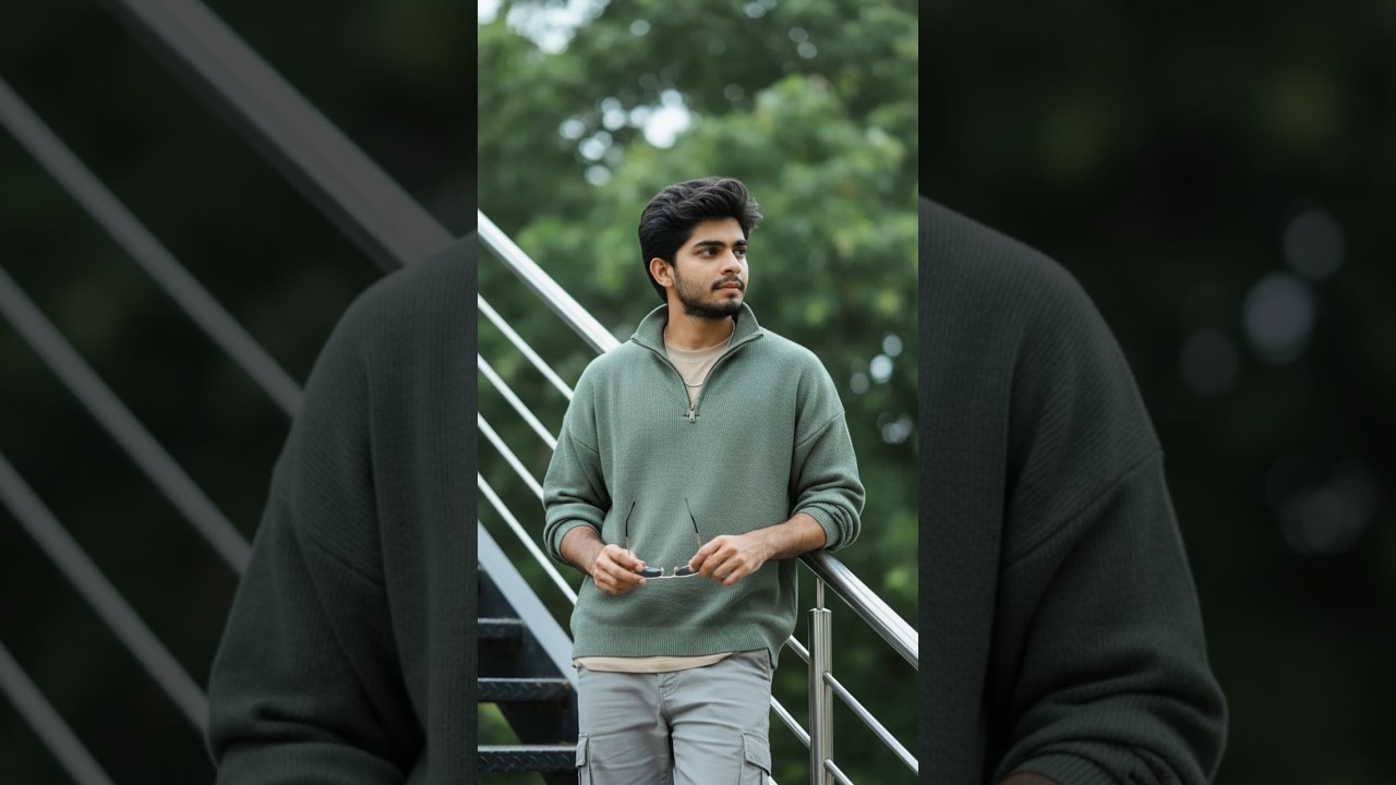 A photorealistic portrait of a handsome young South Asian man in his early 20s