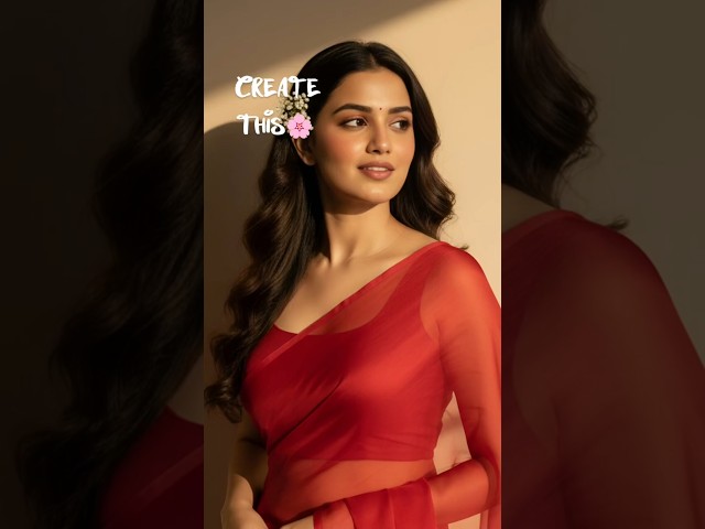A stunning portrait of a young Indian woman with long, dark, wavy hair