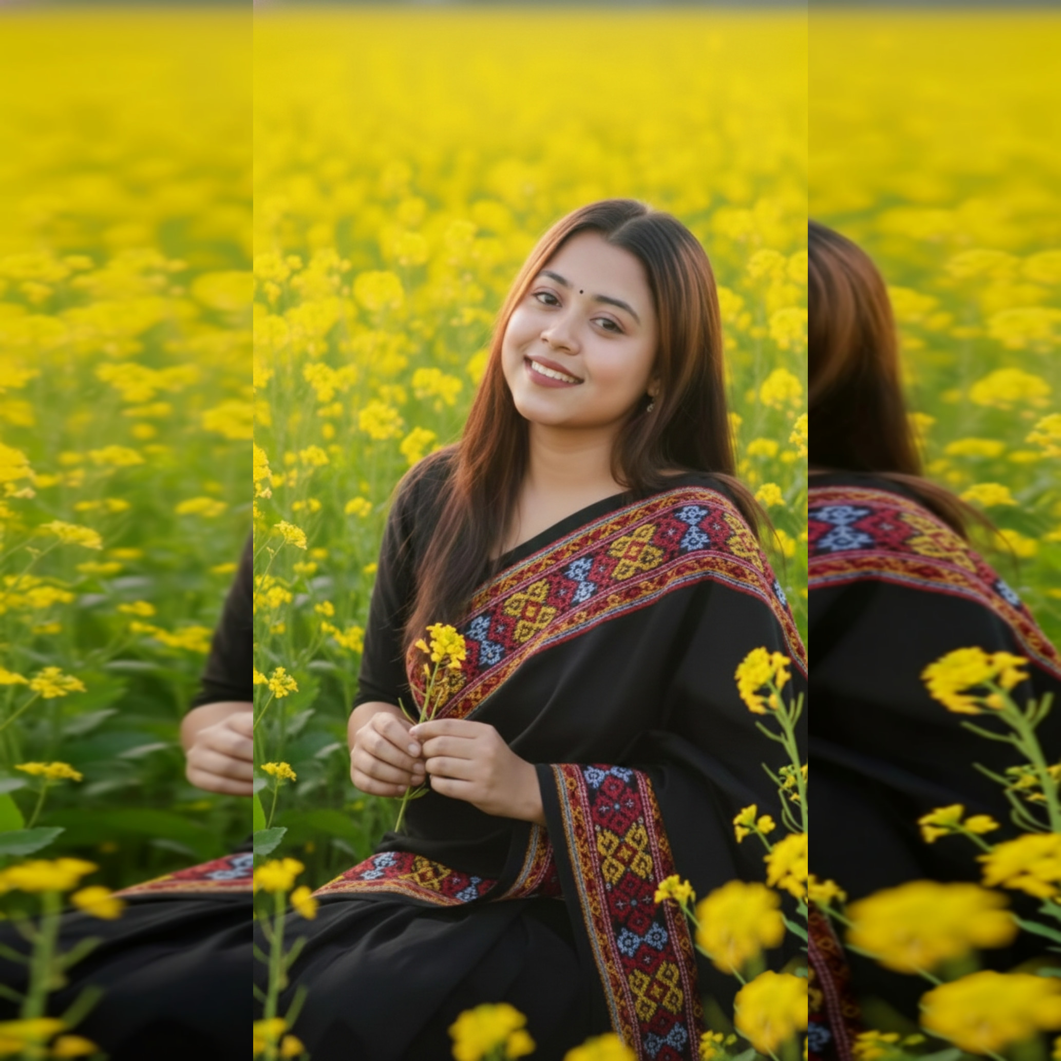 Sarso ka khet with beautiful girl