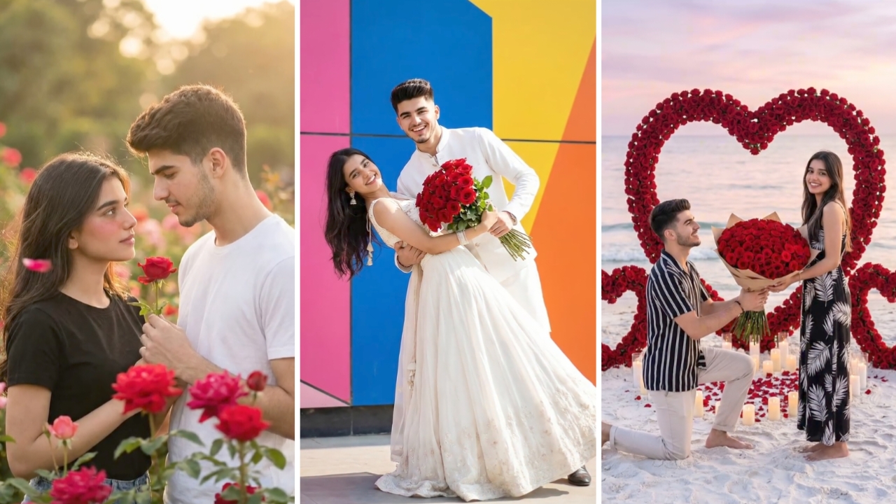 Gemini Couples Rose Day Photo Editing Prompts | Instagram Trending Rose Day Photo Editing Prompt #ai
