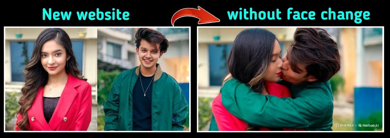 AI kissing photo using two uploaded photos #Ai